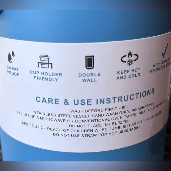 BNWT HYDRAQUENCH 40 fl. oz. Light Blue Tumbler with 2 Straw Topper - Picture 5 of 8